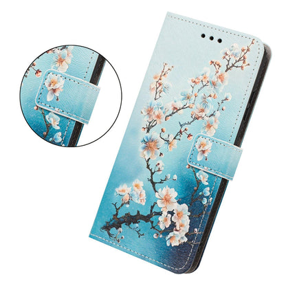 For Redmi K90 Pro Max/Poco F8 Ultra 5G Painted Pattern Vegan Leather Phone Case with Strap(Plum Blossom)