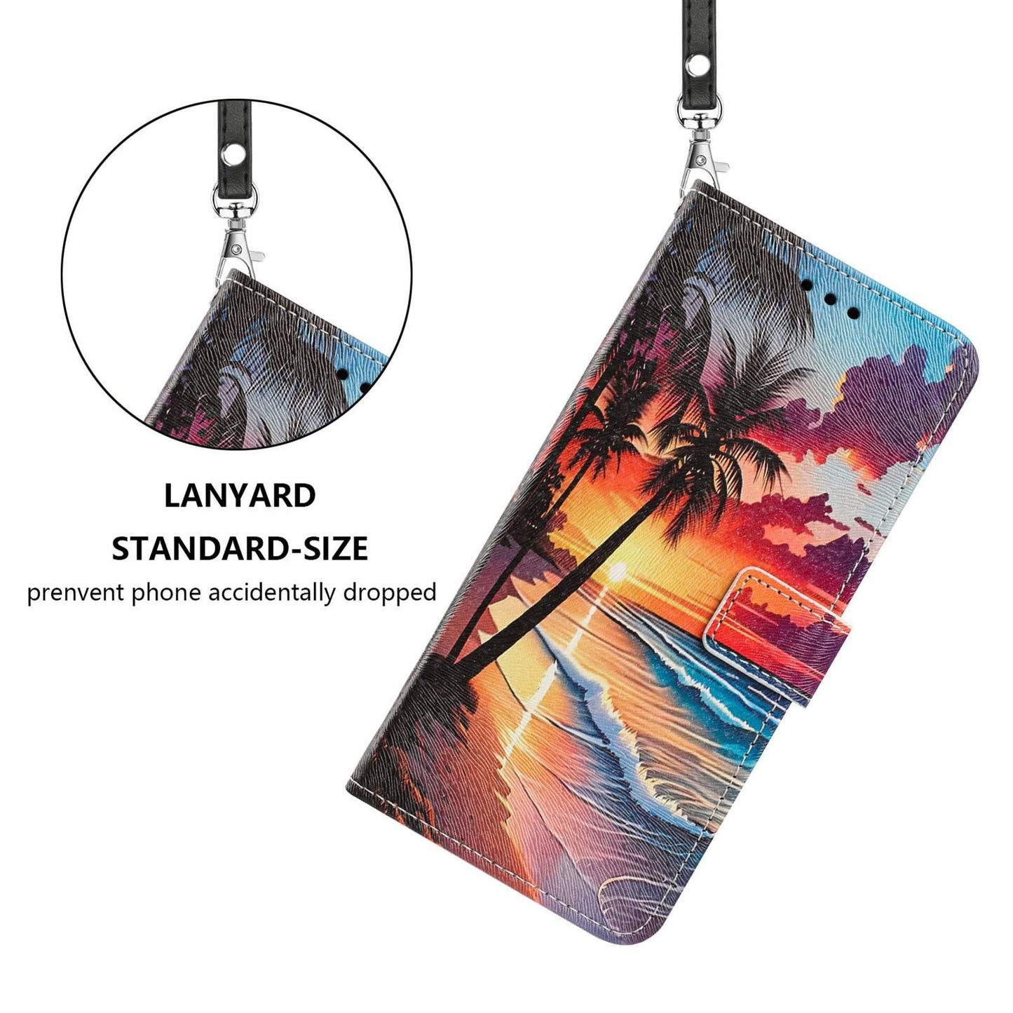 For Redmi K90 Pro Max/Poco F8 Ultra 5G Painted Pattern Vegan Leather Phone Case with Strap(Hawaii)