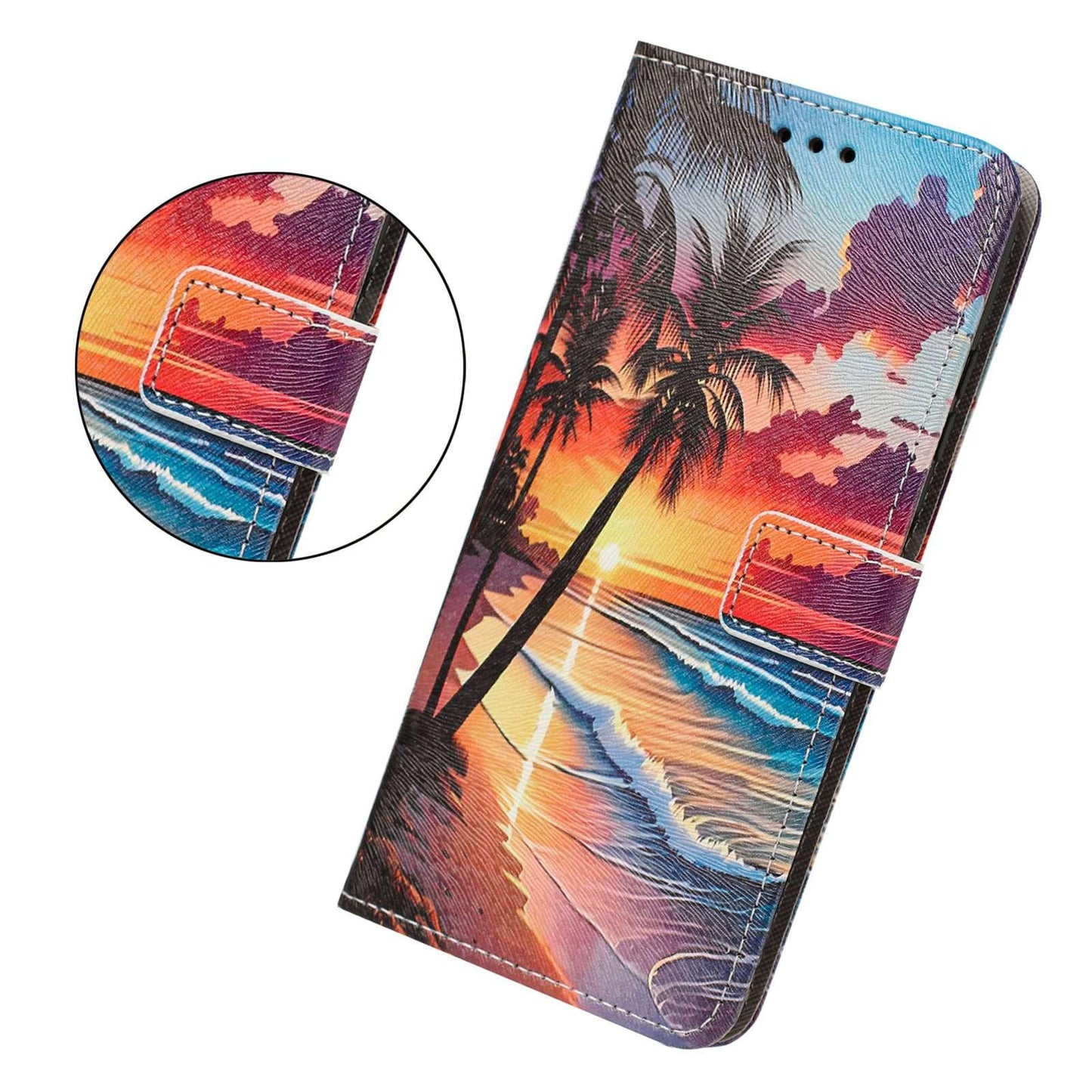 For Redmi K90 Pro Max/Poco F8 Ultra 5G Painted Pattern Vegan Leather Phone Case with Strap(Hawaii)