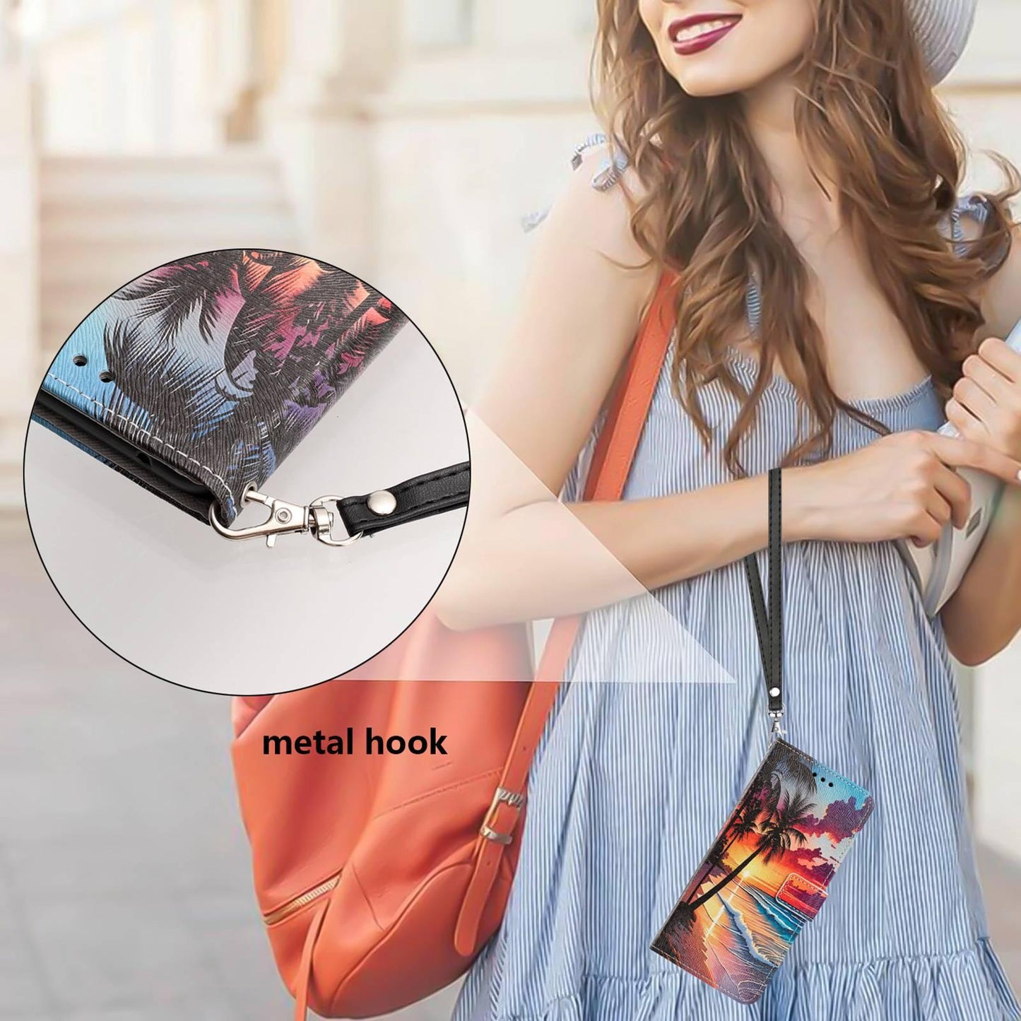 For Redmi K90 Pro Max/Poco F8 Ultra 5G Painted Pattern Vegan Leather Phone Case with Strap(Hawaii)