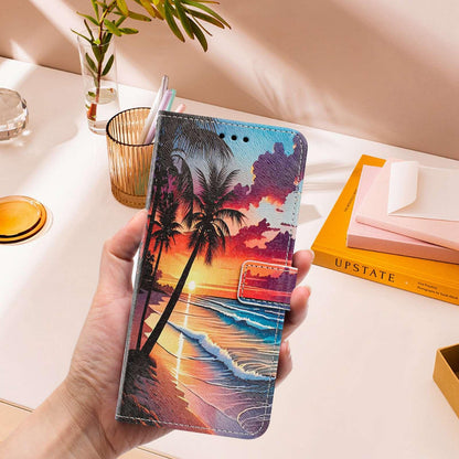 For Redmi K90 Pro Max/Poco F8 Ultra 5G Painted Pattern Vegan Leather Phone Case with Strap(Hawaii)