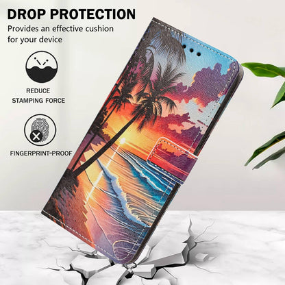 For Redmi K90 Pro Max/Poco F8 Ultra 5G Painted Pattern Vegan Leather Phone Case with Strap(Hawaii)