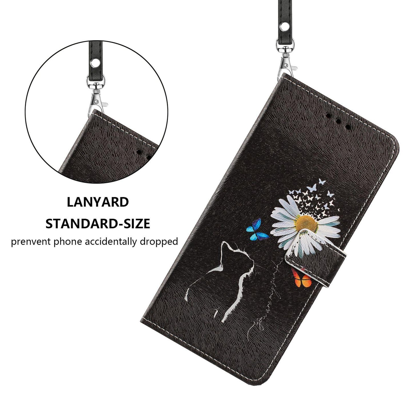 For Redmi K90 Pro Max/Poco F8 Ultra 5G Painted Pattern Vegan Leather Phone Case with Strap(Daisy Cat)