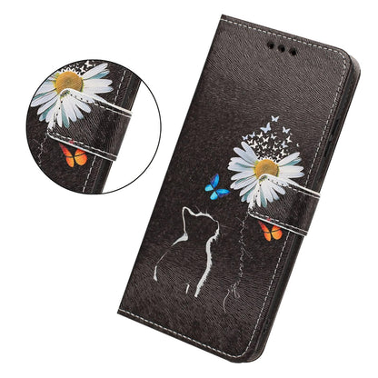 For Redmi K90 Pro Max/Poco F8 Ultra 5G Painted Pattern Vegan Leather Phone Case with Strap(Daisy Cat)