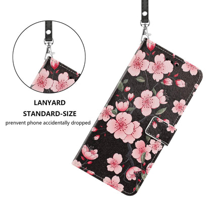 For Redmi K90 Pro Max/Poco F8 Ultra 5G Painted Pattern Vegan Leather Phone Case with Strap(Sakura)