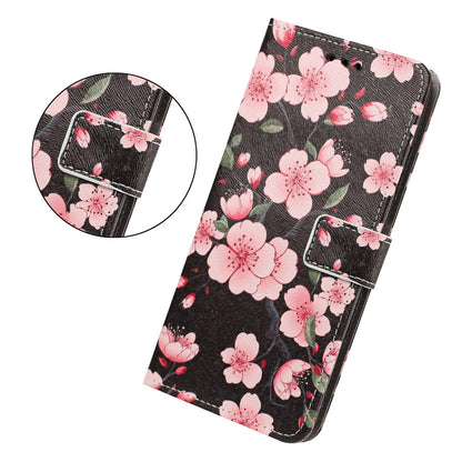 For Redmi K90 Pro Max/Poco F8 Ultra 5G Painted Pattern Vegan Leather Phone Case with Strap(Sakura)