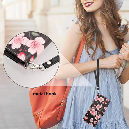 For Redmi K90 Pro Max/Poco F8 Ultra 5G Painted Pattern Vegan Leather Phone Case with Strap(Sakura)