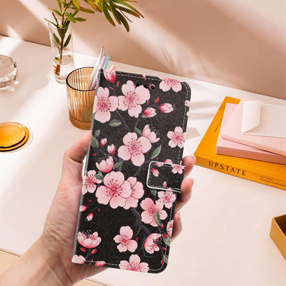 For Redmi K90 Pro Max/Poco F8 Ultra 5G Painted Pattern Vegan Leather Phone Case with Strap(Sakura)