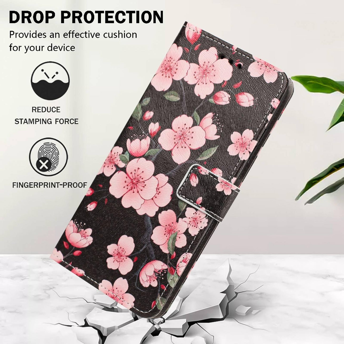 For Redmi K90 Pro Max/Poco F8 Ultra 5G Painted Pattern Vegan Leather Phone Case with Strap(Sakura)