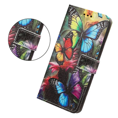 For Redmi K90 Pro Max/Poco F8 Ultra 5G Painted Pattern Vegan Leather Phone Case with Strap(Colorful Butterfly)