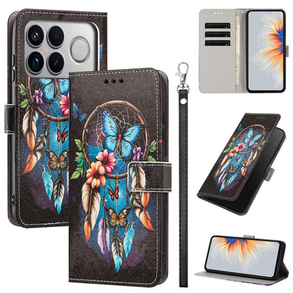 For Redmi K90 Pro Max/Poco F8 Ultra 5G Painted Pattern Vegan Leather Phone Case with Strap(Dreamcatcher)