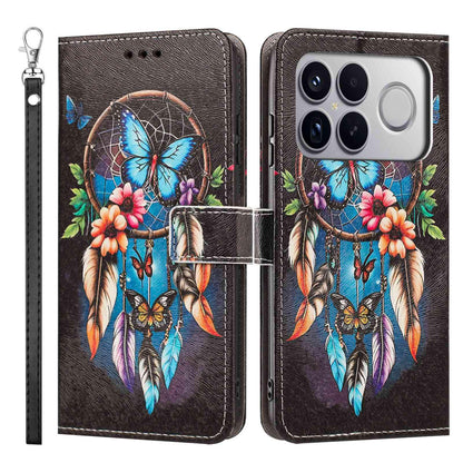 For Redmi K90 Pro Max/Poco F8 Ultra 5G Painted Pattern Vegan Leather Phone Case with Strap(Dreamcatcher)