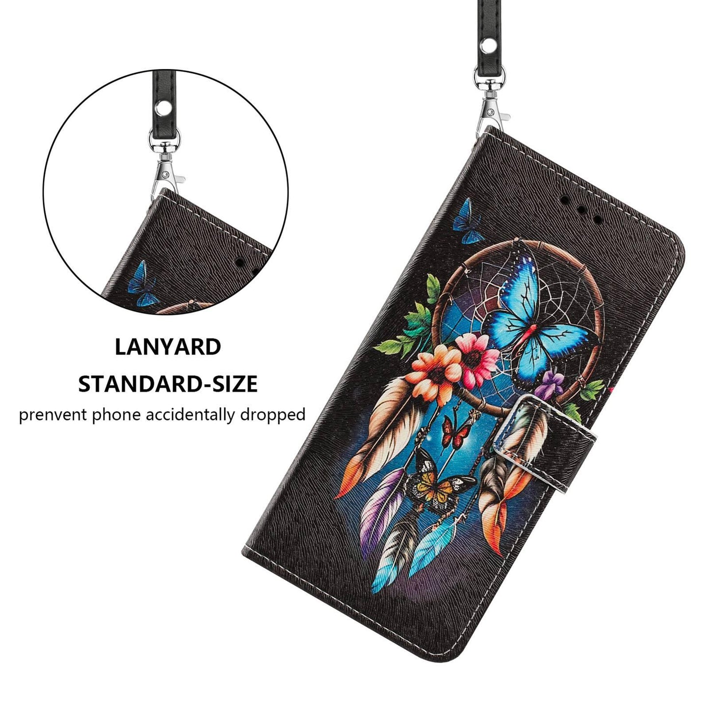 For Redmi K90 Pro Max/Poco F8 Ultra 5G Painted Pattern Vegan Leather Phone Case with Strap(Dreamcatcher)