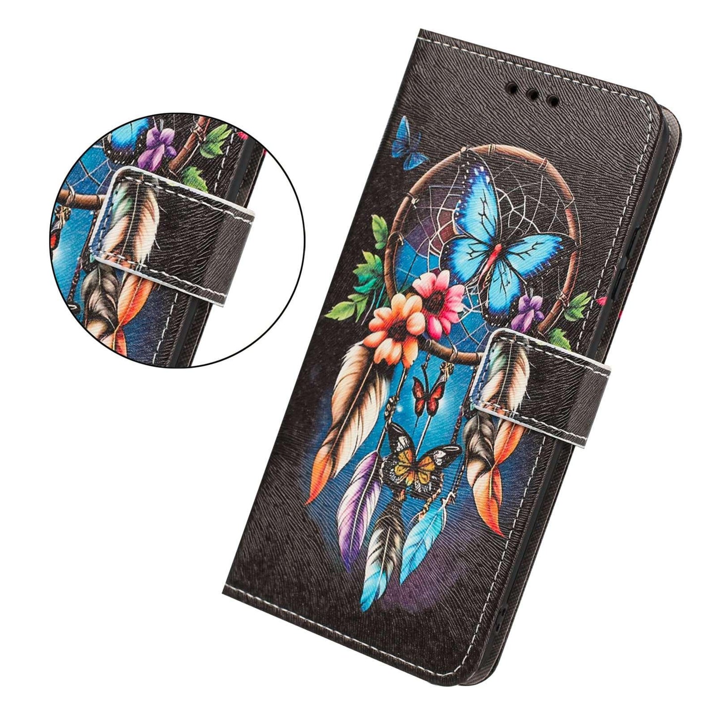 For Redmi K90 Pro Max/Poco F8 Ultra 5G Painted Pattern Vegan Leather Phone Case with Strap(Dreamcatcher)