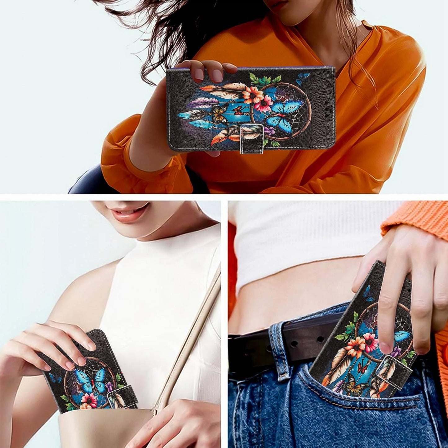 For Redmi K90 Pro Max/Poco F8 Ultra 5G Painted Pattern Vegan Leather Phone Case with Strap(Dreamcatcher)