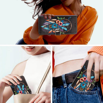 For Redmi K90 Pro Max/Poco F8 Ultra 5G Painted Pattern Vegan Leather Phone Case with Strap(Dreamcatcher)