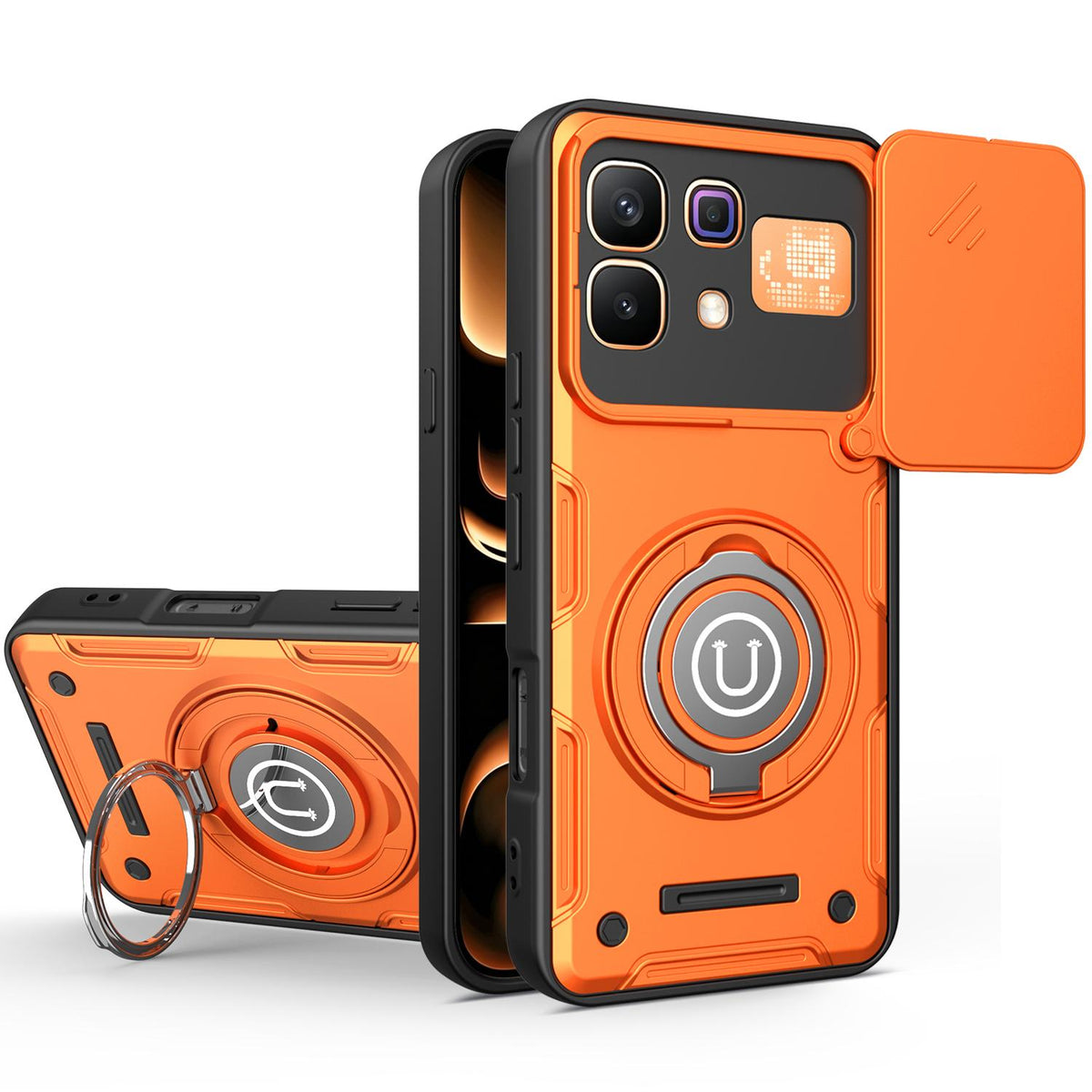 For Infinix Note 60 / Note 60 Pro 5G Sliding Camshield Holder Magnetic Phone Case - Orange - EDA009470707A