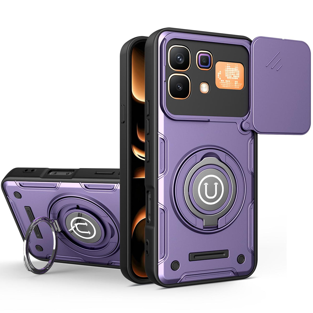For Infinix Note 60 / Note 60 Pro 5G Sliding Camshield Holder Magnetic Phone Case - Purple - EDA009470707C