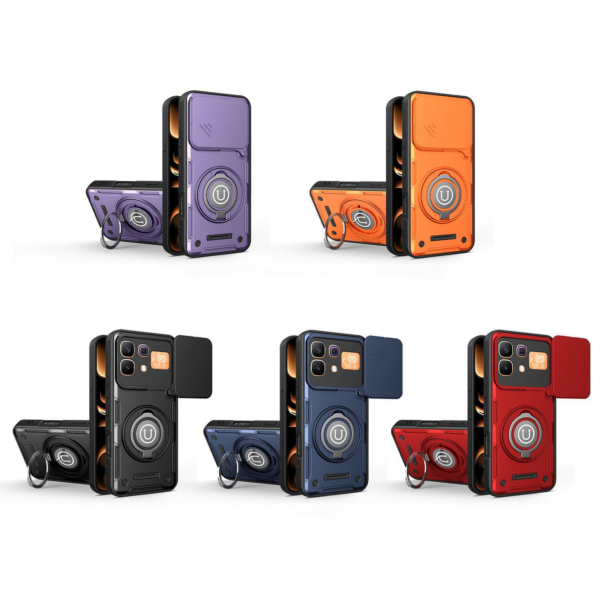 For Infinix Note 60 / Note 60 Pro 5G Sliding Camshield Holder Magnetic Phone Case - Purple - EDA009470707C