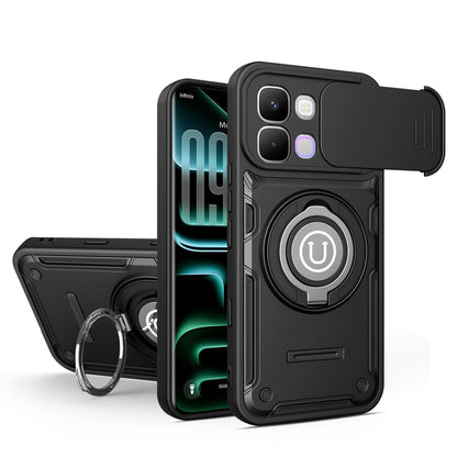 For Infinix Note Edge 5G Sliding Camshield Holder Magnetic Phone Case - Black - EDA009470708D