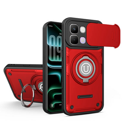 For Infinix Note Edge 5G Sliding Camshield Holder Magnetic Phone Case - Red - EDA009470708E