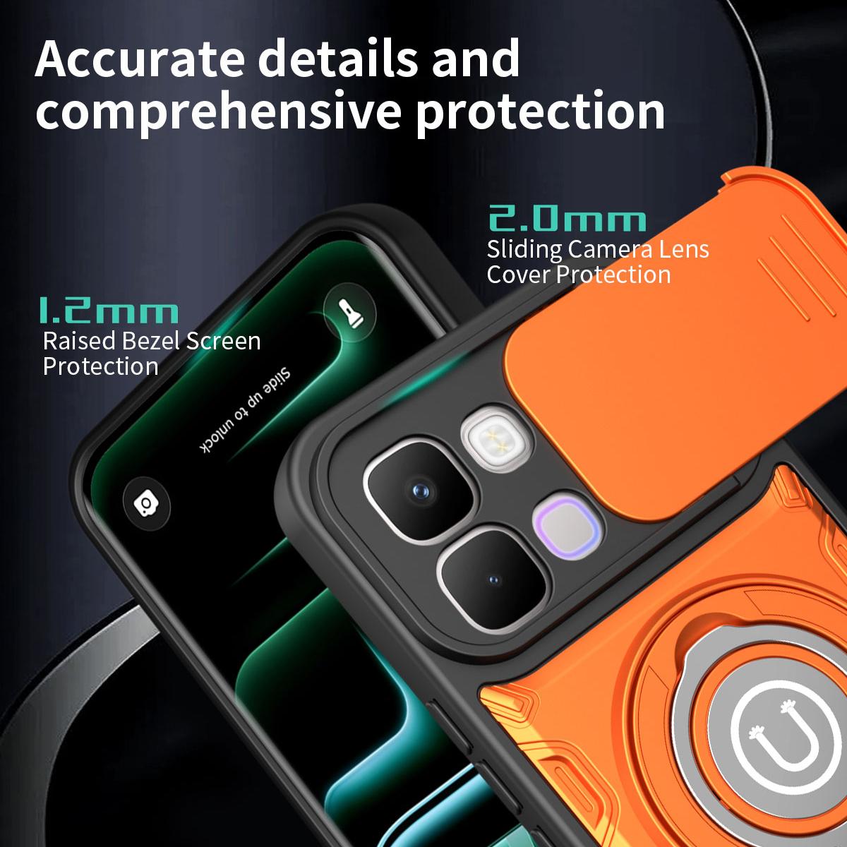 For Infinix Note Edge 5G Sliding Camshield Holder Magnetic Phone Case - Red - EDA009470708E