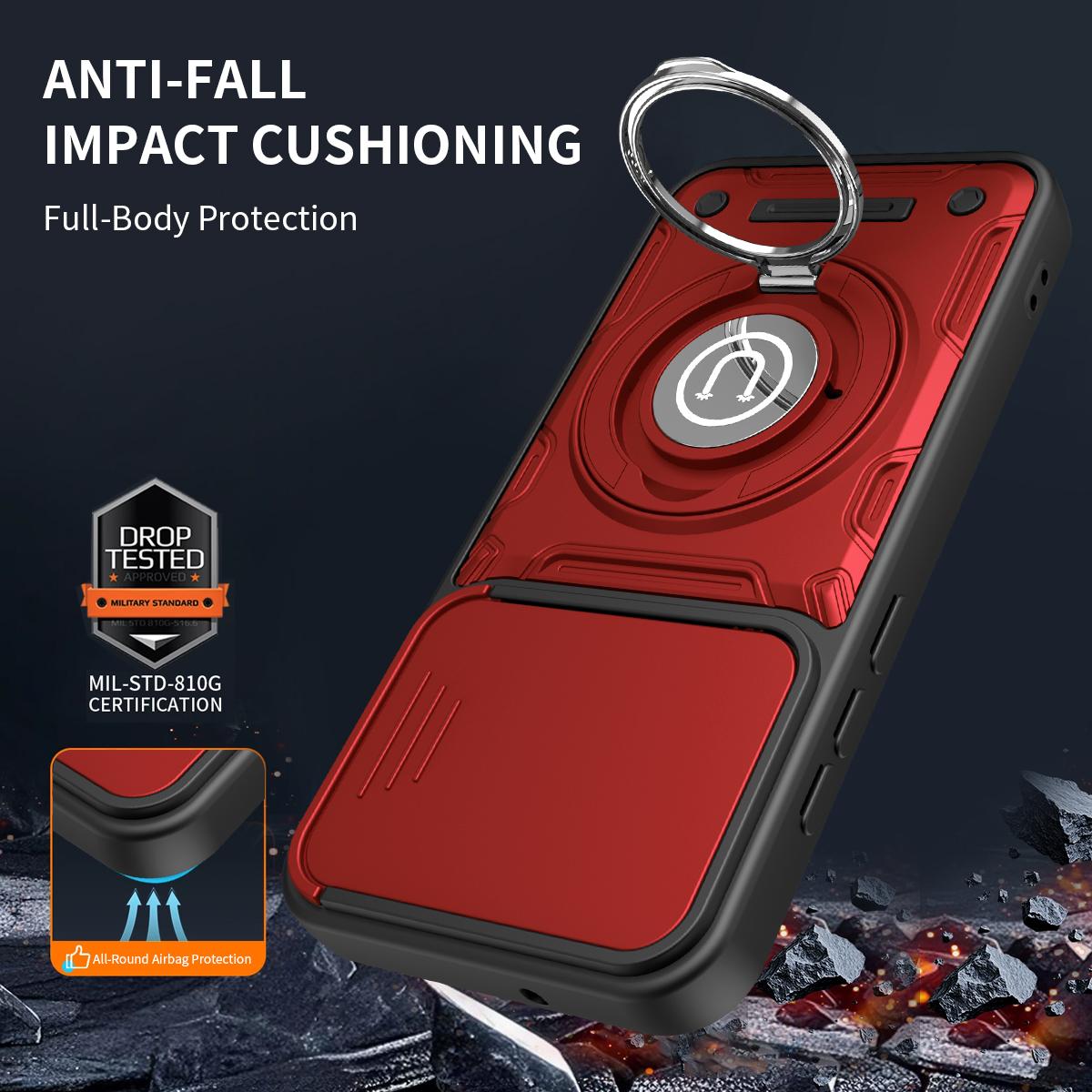 For OPPO Reno16 Pro 5G Global Sliding Camshield Holder Magnetic Phone Case - Orange - EDA009470812A