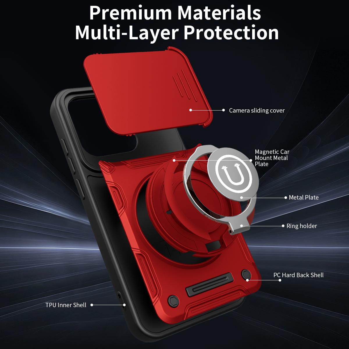 For OPPO Reno16 Pro 5G Global Sliding Camshield Holder Magnetic Phone Case - Purple - EDA009470812C