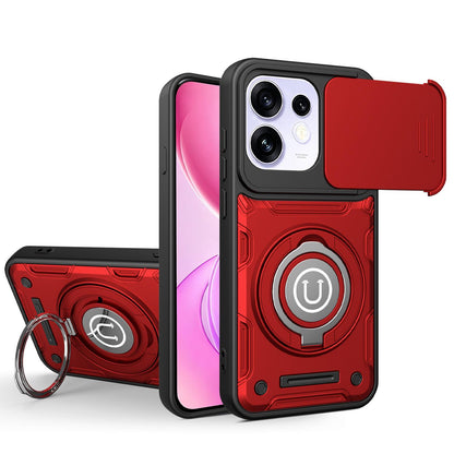 For OPPO Reno16 Pro 5G Global Sliding Camshield Holder Magnetic Phone Case - Red - EDA009470812E