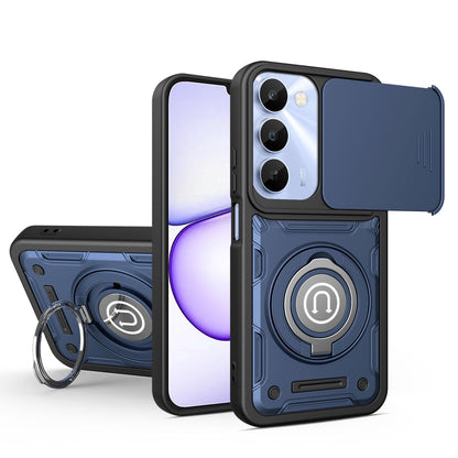 For Realme C100 4G / C100x / C100i 4G Sliding Camshield Holder Magnetic Phone Case - Royal Blue - EDA009471006B