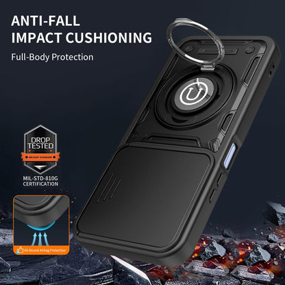For Realme C100 4G / C100x / C100i 4G Sliding Camshield Holder Magnetic Phone Case - Royal Blue - EDA009471006B