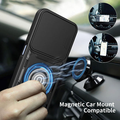For Realme C100 4G / C100x / C100i 4G Sliding Camshield Holder Magnetic Phone Case - Purple - EDA009471006C