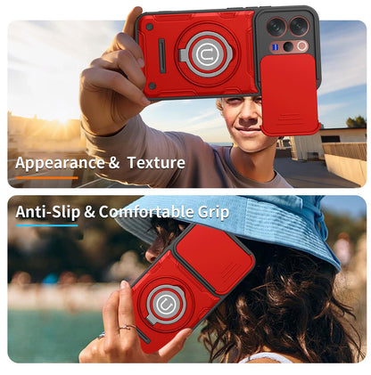 For vivo V70 / V70 Elite / S50 5G Sliding Camshield Holder Magnetic Phone Case - Orange - EDA009471111A