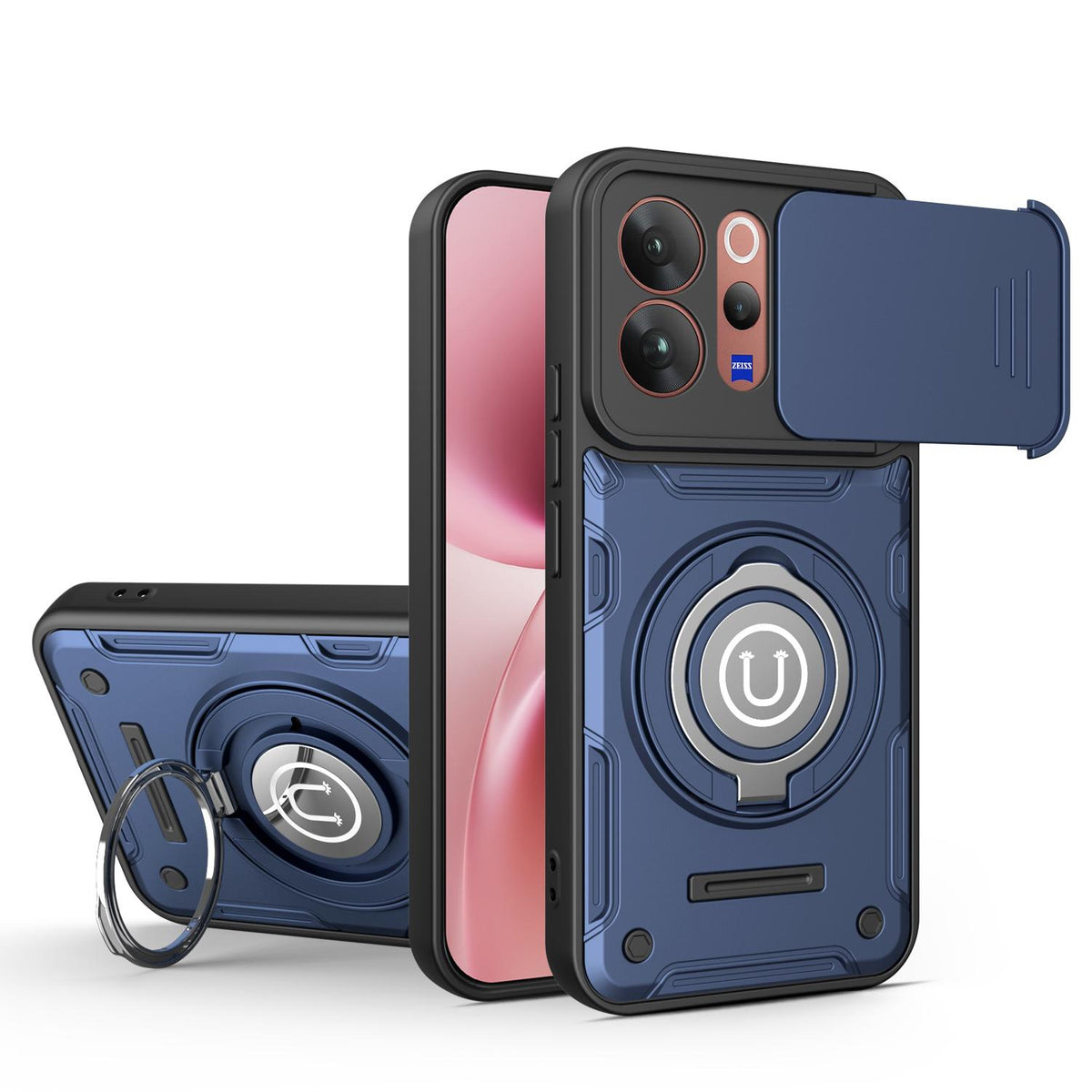 For vivo V70 / V70 Elite / S50 5G Sliding Camshield Holder Magnetic Phone Case - Royal Blue - EDA009471111B