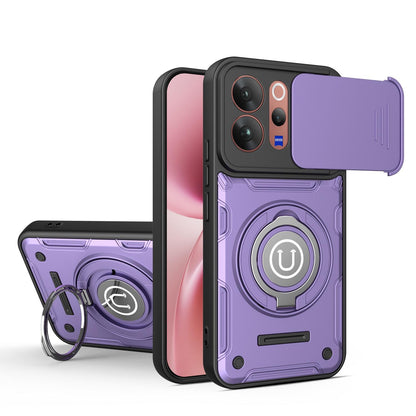 For vivo V70 / V70 Elite / S50 5G Sliding Camshield Holder Magnetic Phone Case - Purple - EDA009471111C