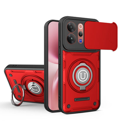 For vivo V70 / V70 Elite / S50 5G Sliding Camshield Holder Magnetic Phone Case - Red - EDA009471111E