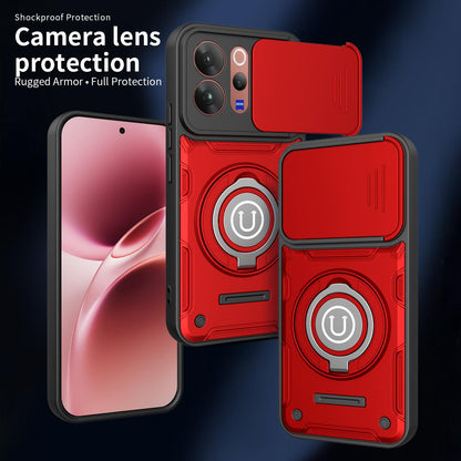 For vivo V70 / V70 Elite / S50 5G Sliding Camshield Holder Magnetic Phone Case - Red - EDA009471111E