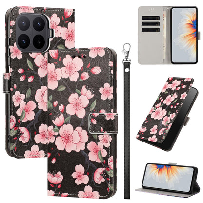 For Xiaomi 17T Pro 5G Painted Pattern Vegan Leather Phone Case with Strap - Sakura - EDA009475225E