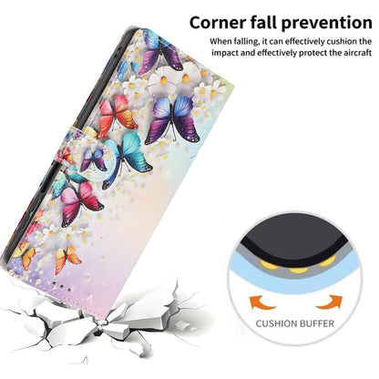 For iPhone 18 Pro Max Colorful Painting Vegan Leather Phone Case with Lanyard - Colorful Butterflies - EDA009480714D