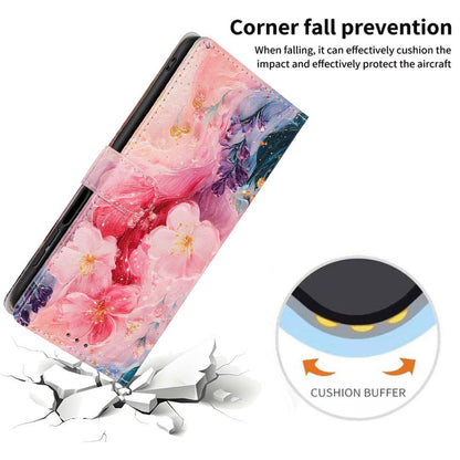 For iPhone 18 Pro Max Colorful Painting Vegan Leather Phone Case with Lanyard - Oil Painting Flowers - EDA009480714H