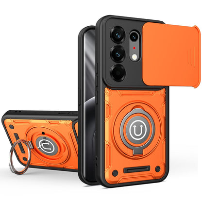 For Tecno Camon 50 Pro 4G / 50 Ultra 5G Sliding Camshield Holder Magnetic Phone Case - Orange - EDA009484613A