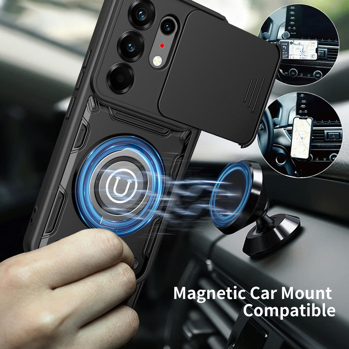 For Tecno Camon 50 Pro 4G / 50 Ultra 5G Sliding Camshield Holder Magnetic Phone Case - Royal Blue - EDA009484613B