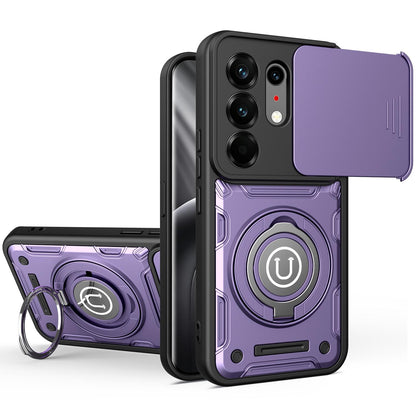 For Tecno Camon 50 Pro 4G / 50 Ultra 5G Sliding Camshield Holder Magnetic Phone Case - Purple - EDA009484613C