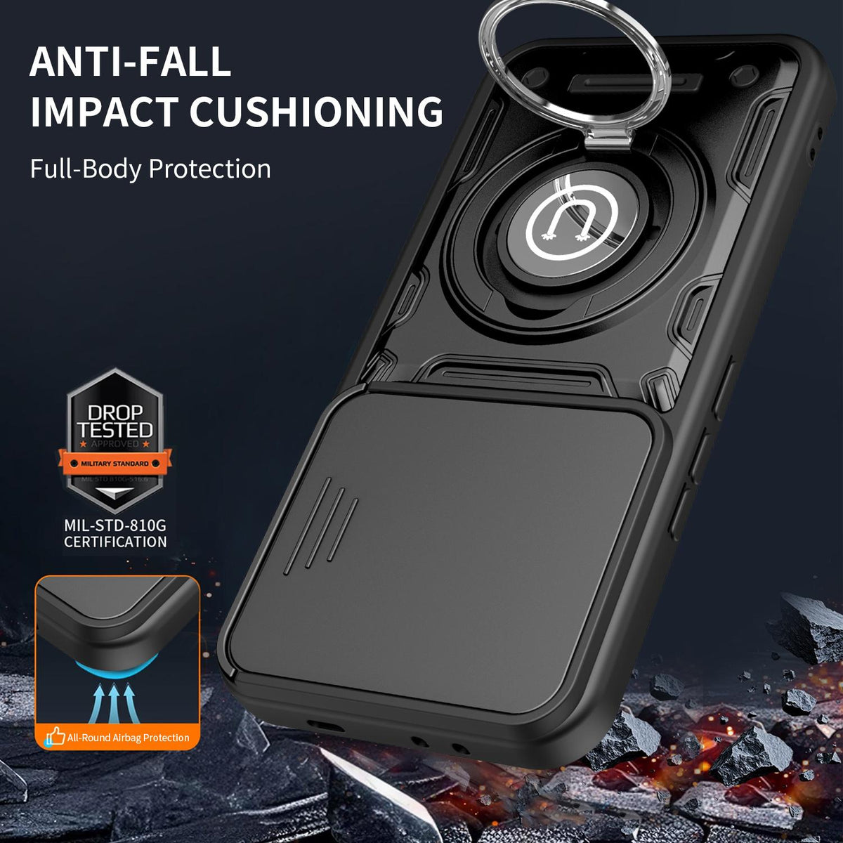 For Tecno Camon 50 Pro 4G / 50 Ultra 5G Sliding Camshield Holder Magnetic Phone Case - Purple - EDA009484613C