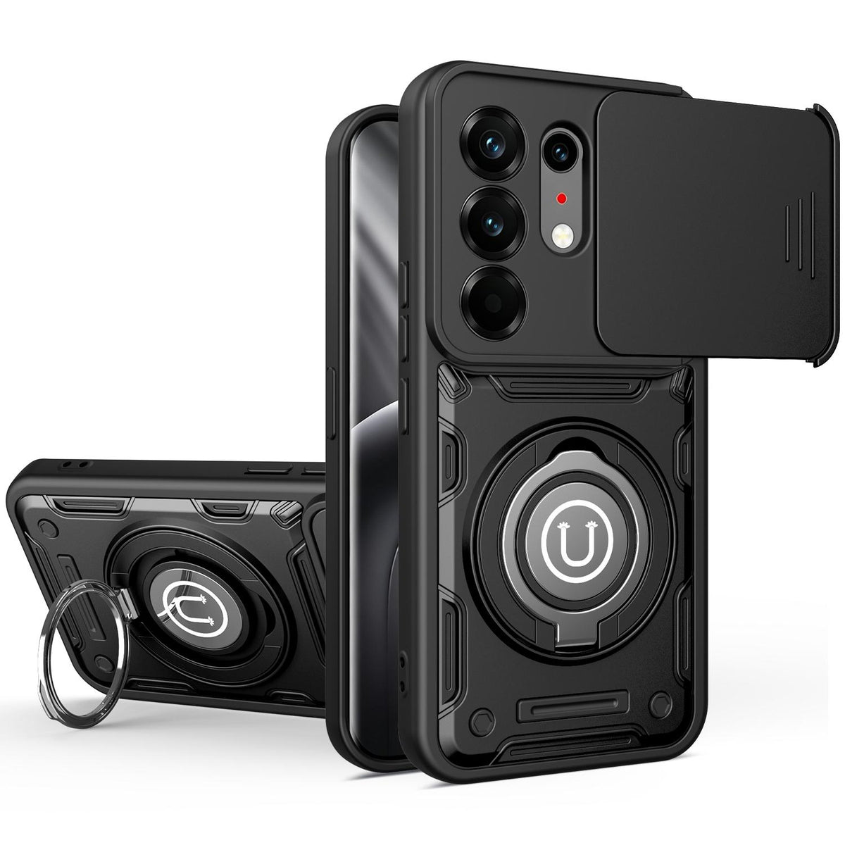 For Tecno Camon 50 Pro 4G / 50 Ultra 5G Sliding Camshield Holder Magnetic Phone Case - Black - EDA009484613D