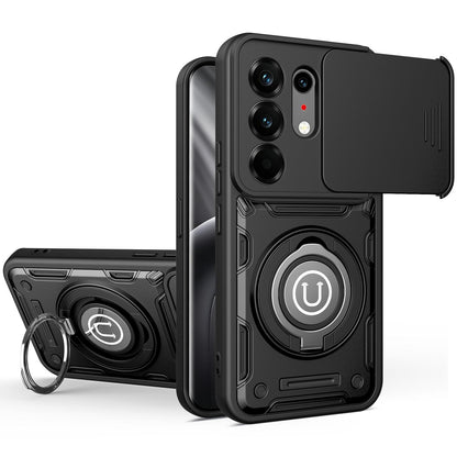 For Tecno Camon 50 Pro 4G / 50 Ultra 5G Sliding Camshield Holder Magnetic Phone Case - Black - EDA009484613D