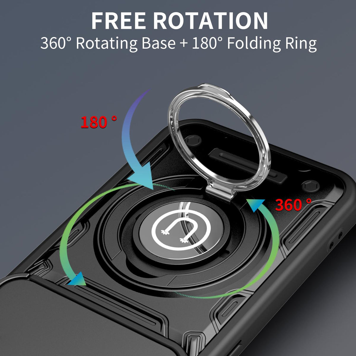 For Tecno Camon 50 Pro 4G / 50 Ultra 5G Sliding Camshield Holder Magnetic Phone Case - Black - EDA009484613D
