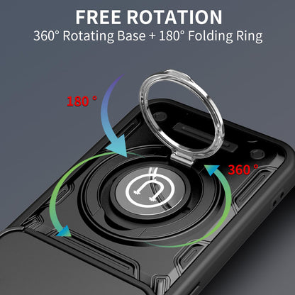 For Tecno Camon 50 Pro 4G / 50 Ultra 5G Sliding Camshield Holder Magnetic Phone Case - Black - EDA009484613D