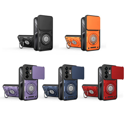 For Tecno Camon 50 Pro 4G / 50 Ultra 5G Sliding Camshield Holder Magnetic Phone Case - Red - EDA009484613E