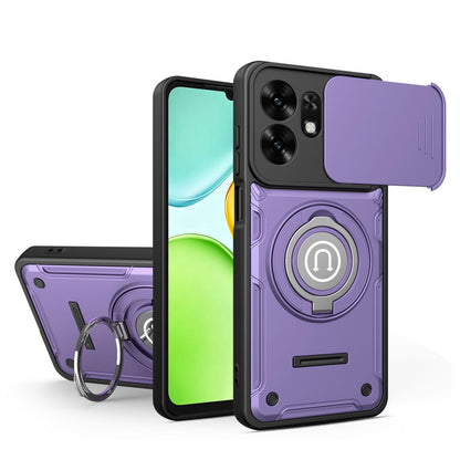 For Honor X6d 5G Sliding Camshield Holder Magnetic Phone Case - Purple - EDA009485114C